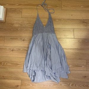 Mustard seed gray high low halter dress